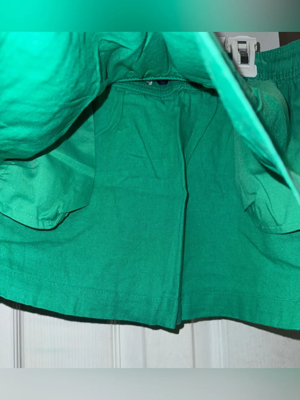 Old Navy Girls Green Linen Blend 2 Piece Top Skirt Set L 10/12 NWT